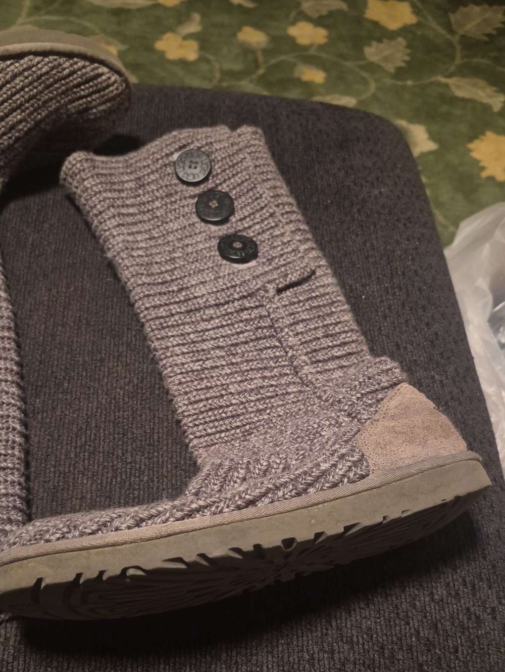 UGG Men's Button-Accent Knit Boot Sweater in Gray